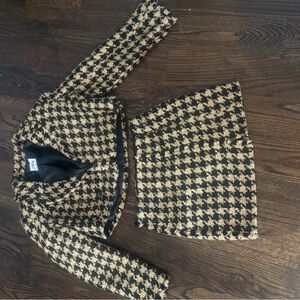 Zara Black and Tan Houndstooth Set